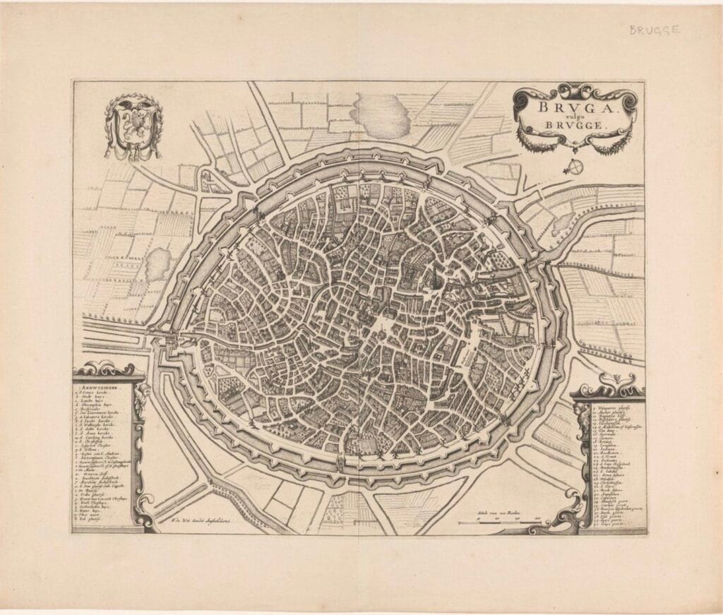 17th century map of bruges swanepoel history