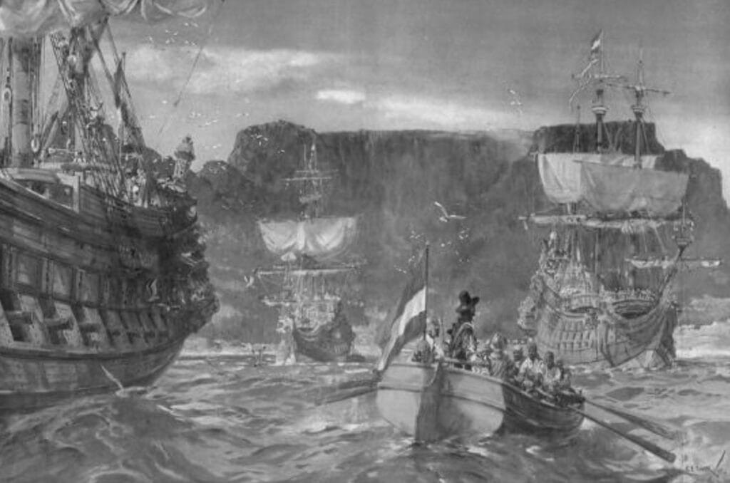 arrival cape of good hope circa 1700
